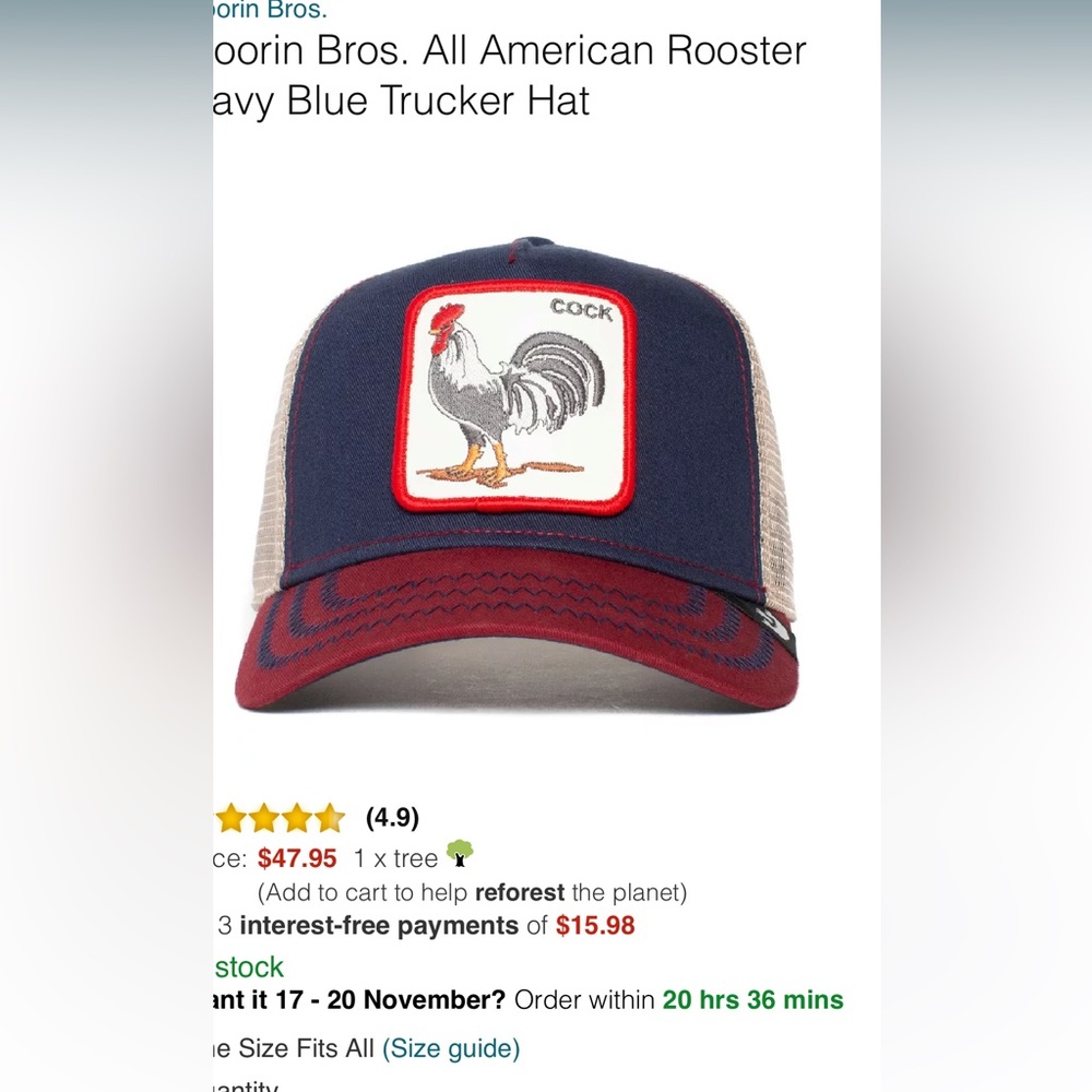 Goren brothers all American rooster trucker hat